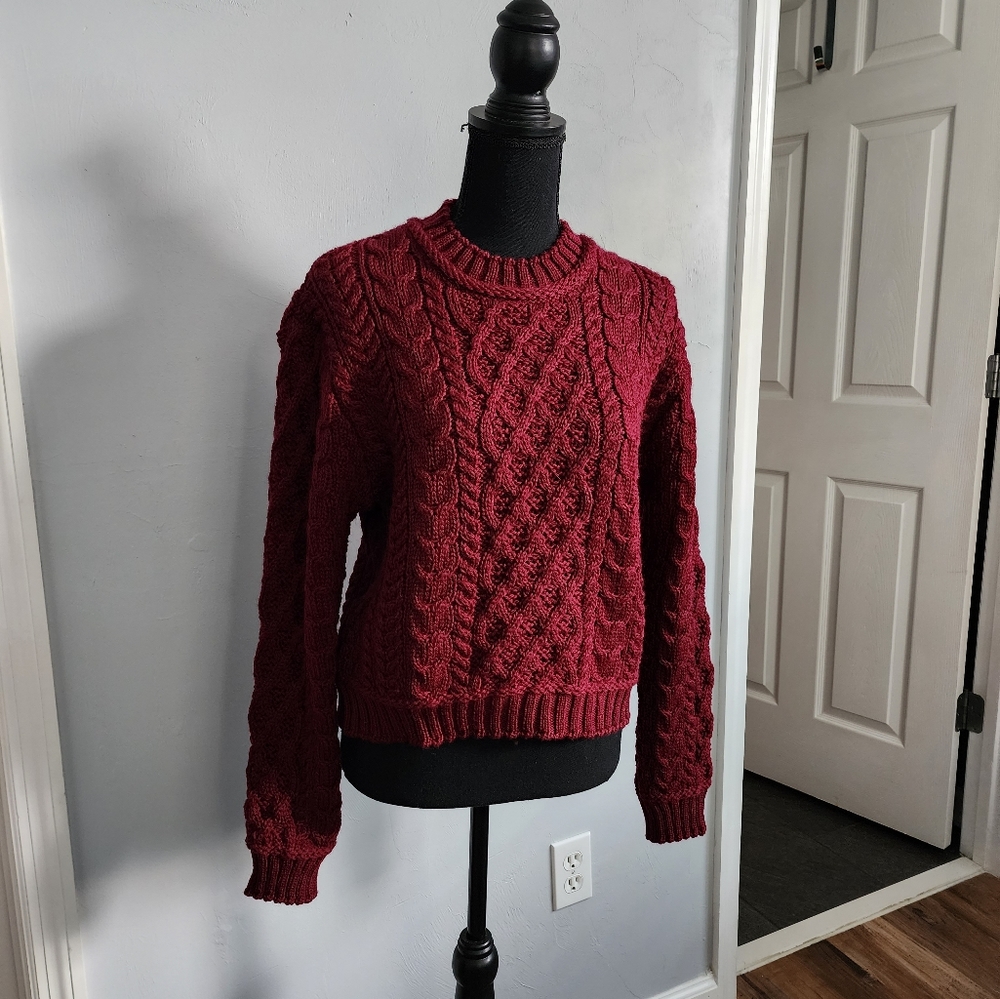 Aran Sweater Market Cropped Aran Sweater